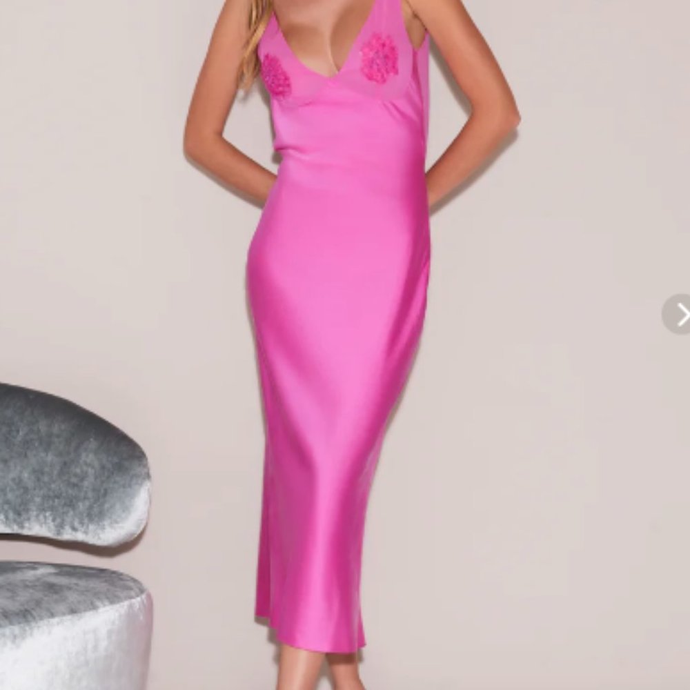 BRAND NEW: Fleur Du Mal - EMBELLISHED CUTOUT DRESS PINK